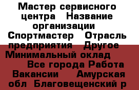 Мастер сервисного центра › Название организации ­ Спортмастер › Отрасль предприятия ­ Другое › Минимальный оклад ­ 26 000 - Все города Работа » Вакансии   . Амурская обл.,Благовещенский р-н